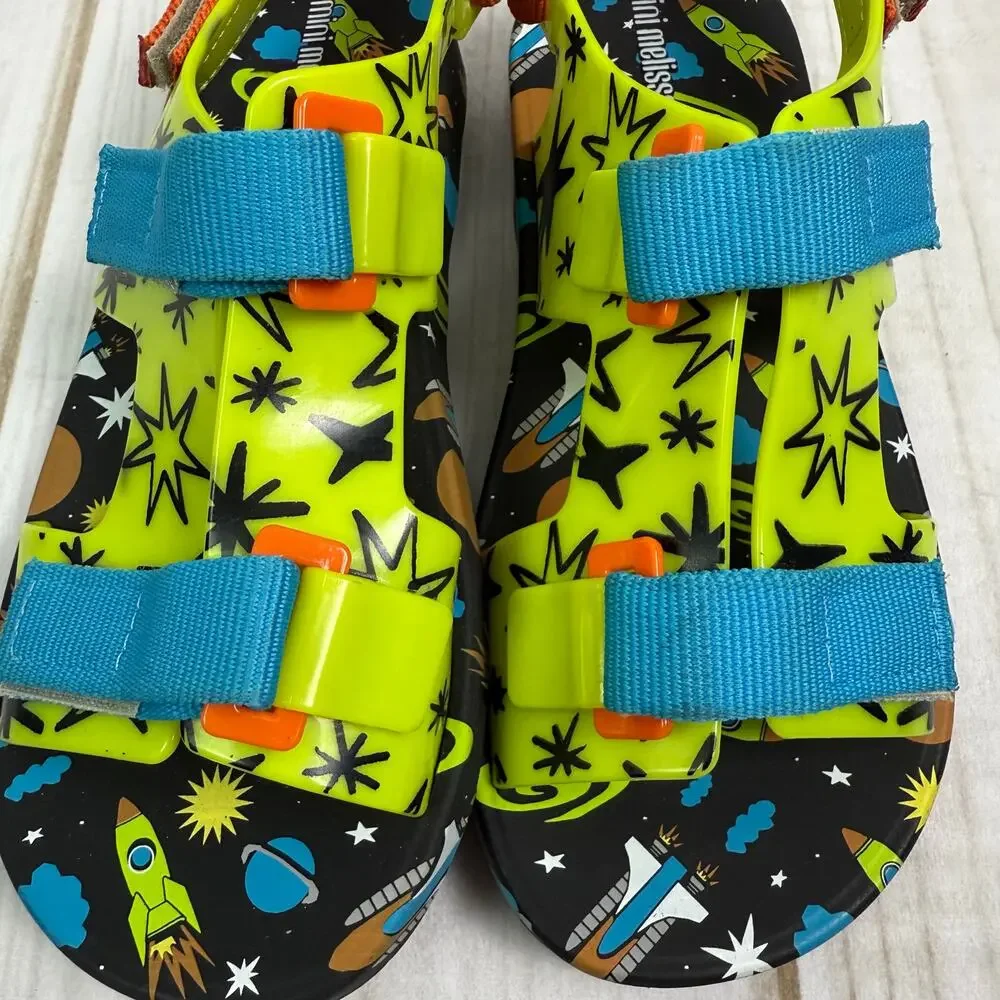 Mini‎ Melissa Fabula Ping Pong Space Sandals Kids Size 4Y